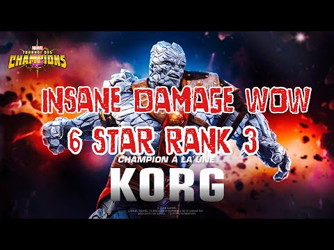 6 star rank 3 Korg Game play insane damage wow 😳 MCOC Marvel contest of champions