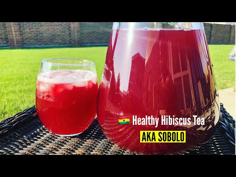 Healthy Hibiscus Tea AKA SOBOLO, ZOBO, BISSAP SORREL Tea with Pineapple, Honey, Ginger, Lemon!!!!