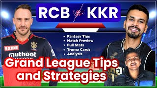 RCB VS KKR Dream11, KKR vs RCB Dream11, BLR vs KOL Dream11, KOL vs BLR Dream11 Grand League Tips