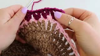 How To Add A V Stitch Border On A Virus Blanket #crochet #crocheting
