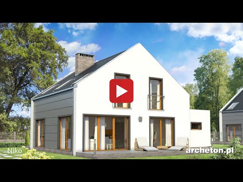 Projekt domu Niko - archeton.pl - z poddaszem użytkowym 174,6 m2