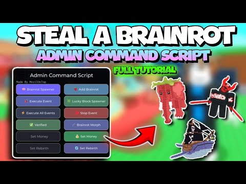 [NEW TUTORIAL 👾] ADMIN COMMAND SCRIPT Steal a Brainrot ☠️ | KEYLESS | BRAINROT SPAWNER