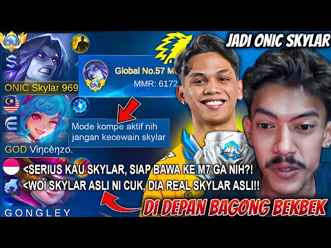 PRANK STREAMER BAGONG BEKBEK NYAMAR JADI ONIC SKYLAR!! REAKSI BAGONG LIHAT TOP GLOBAL MOSKOV ~ MLBB