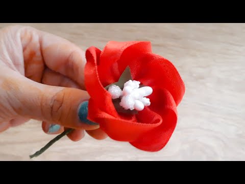 Amazing Ribbon Flower Work|Hand Embroidery Designs|Easy DIY Ribbon Flowers| Quicky Crafts