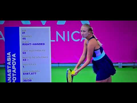 Anastasia Potapova vs Diane Parry. Portoroz 2022. Salida a pista.