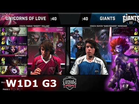 Unicorns of Love vs Giants | Week 1 Day 1 of S8 EU LCS Spring 2018 | UOL vs GIA W1D1 G2
