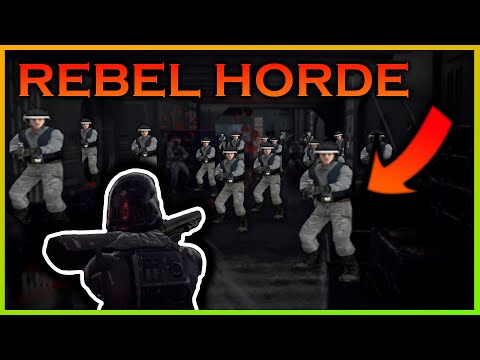 Death Trooper ALONE Vs BIG Rebel HORDE - Battlefront 2