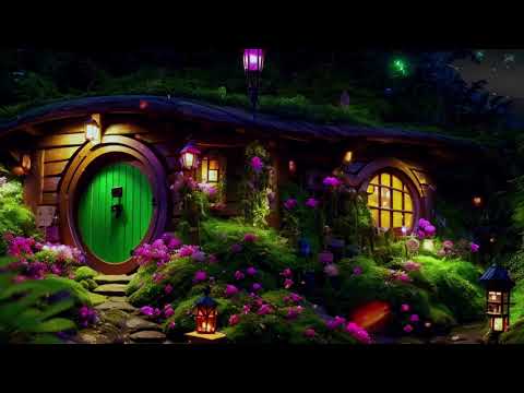 Hobbit Village Ambience & Music - Night In The Shire, Ethereal Elven Voices Singing a Lullaby #shire