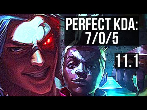 KAYN vs EKKO (JUNGLE) | 7/0/5, 2.6M mastery, 1200+ games, Godlike | BR Diamond | v11.1