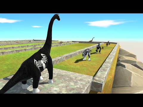 VENOM BRACHIOSAURUS DEATH RUN TOUR - Animal Revolt Battle Simulator