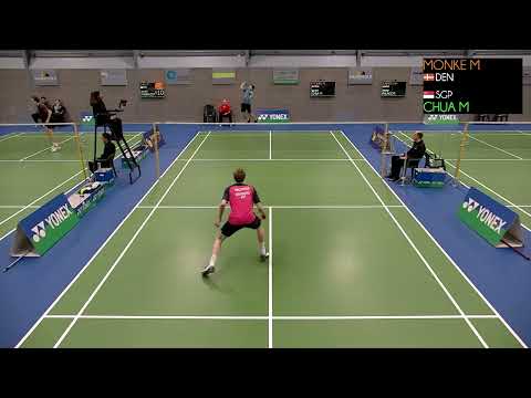 Mads Emil Monke 🇩🇰 - Chua Min Han 🇸🇬, MS, second game, Yonex Dutch Junior International 2023