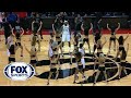 LeBron James And The Cavs Surrounded By Toronto Raptors Dancers