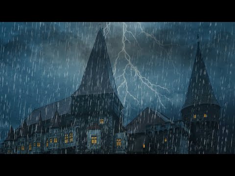 Heavy Rain On Old Castle with Thunder Sounds - Rain Sounds for Sleeping - Study and Relaxation