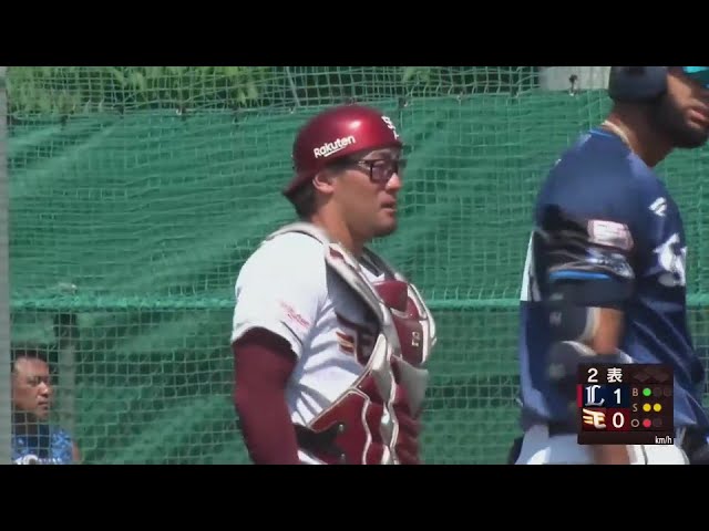 【ファーム】強肩を見せる!! イーグルス・安田悠馬 正確な送球で盗塁阻止!!  2024年6月29日 東北楽天ゴールデンイーグルス 対 埼玉西武ライオンズ