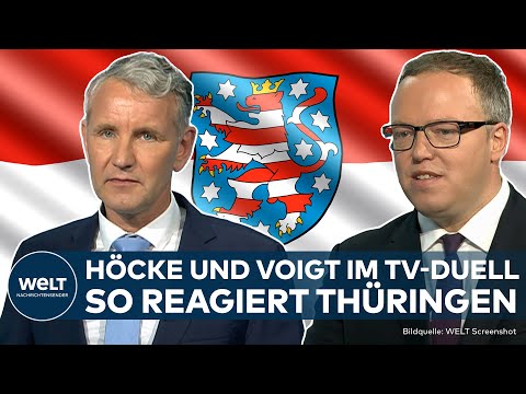 TV-DUELL: Heftiger Schlagabtausch zwischen Björn Höcke und Mario Voigt - so reagiert Thüringen