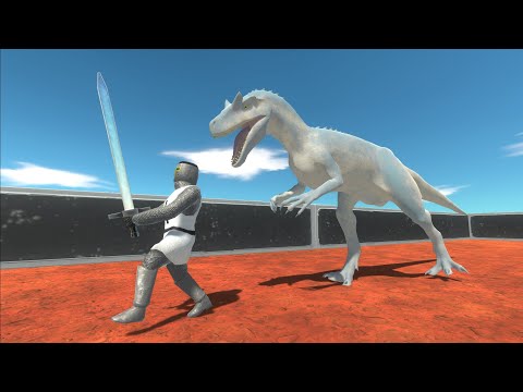 Trying to escape from Big Rock Allosaurus - Animal Revolt Battle Simulator