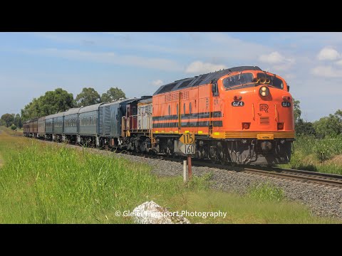 SRS’ Northwest Zephyr passing Parkville NSW with RailPower’s CLF4 & JRW’s 852 29-1-2022