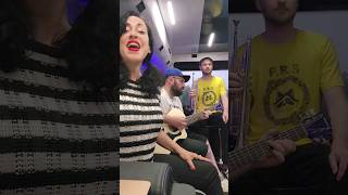 Karina from Dance Hall Crashers, jgrabes, and me covering Hepcat from the NOFX tour bus