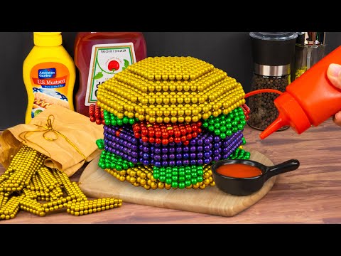 How To Make The Best BEEF BURGER From Magnetic Balls (Satisfying) | Stop Motion Cooking ASMR Magnet