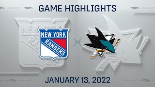 NHL Highlights | Rangers vs. Sharks - Jan. 13, 2022 by Sportsnet Canada