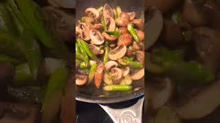 Sauteed Mushrooms &amp; Asparagus for Tonight#yummyfood #shortsvideo