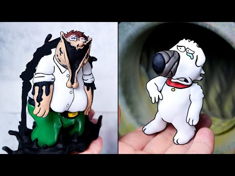 [FNF] Making Corrupted Peter Griffin & Brian Sculptures Timelapse [Learn With Pibby] - A Family Guy