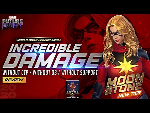 Moon Stone Destroy World Boss Legend Knull Using Obelisk 180 - Marvel Future Fight ( WBL Guide )
