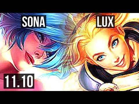 SONA & Tristana vs LUX & Caitlyn (SUPPORT) | 0/1/18, Rank 5 Sona | KR Grandmaster | v11.10