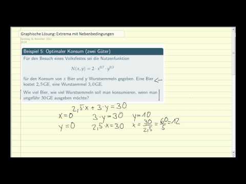 Extrema (mit Nebenbedingungen): Optimaler Konsum