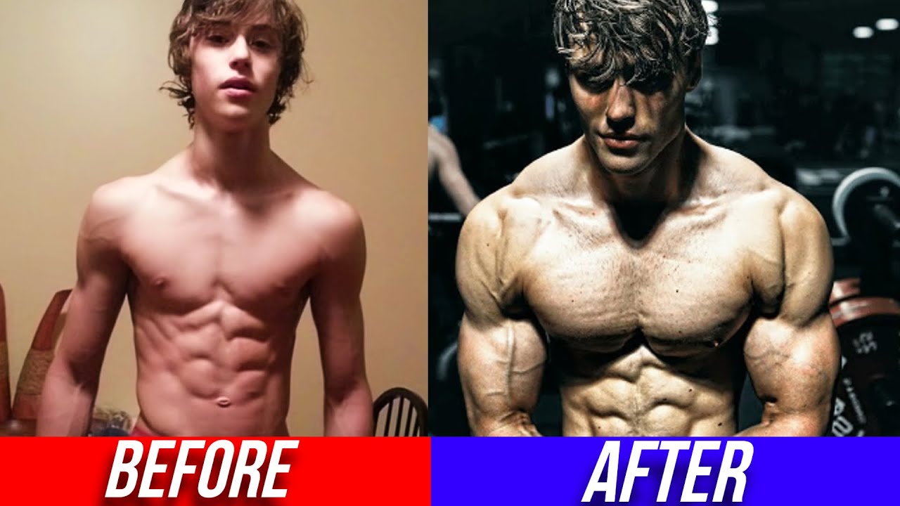 David Laid con bombeo muscular e iluminación anabólica en el gimnasio