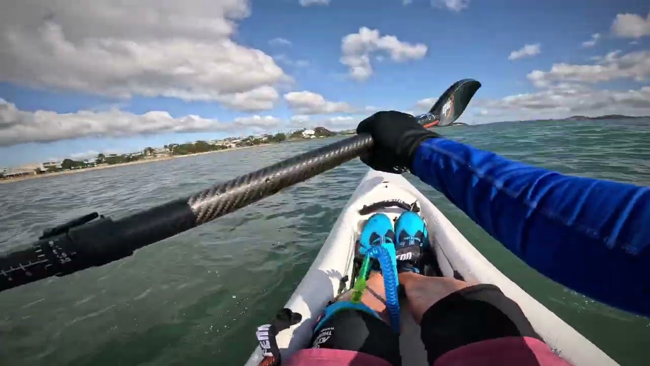 Paddling the fun shortest Fenn surfski!