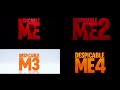 Despicable Me 1 2 3 4 Title Cards Played At Once With Comparison 2010 Vs 2013 Vs 2017 Vs 2024