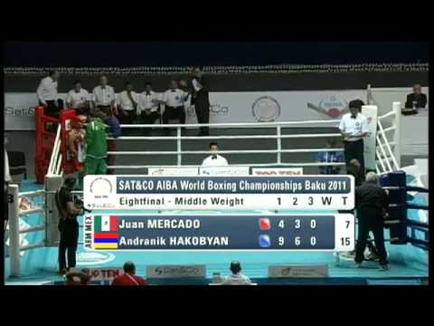 Middle (75kg) R16- Mercado Juan (MEX) VS Hakobyan Andranik (ARM) -2011 AIBA World Champs