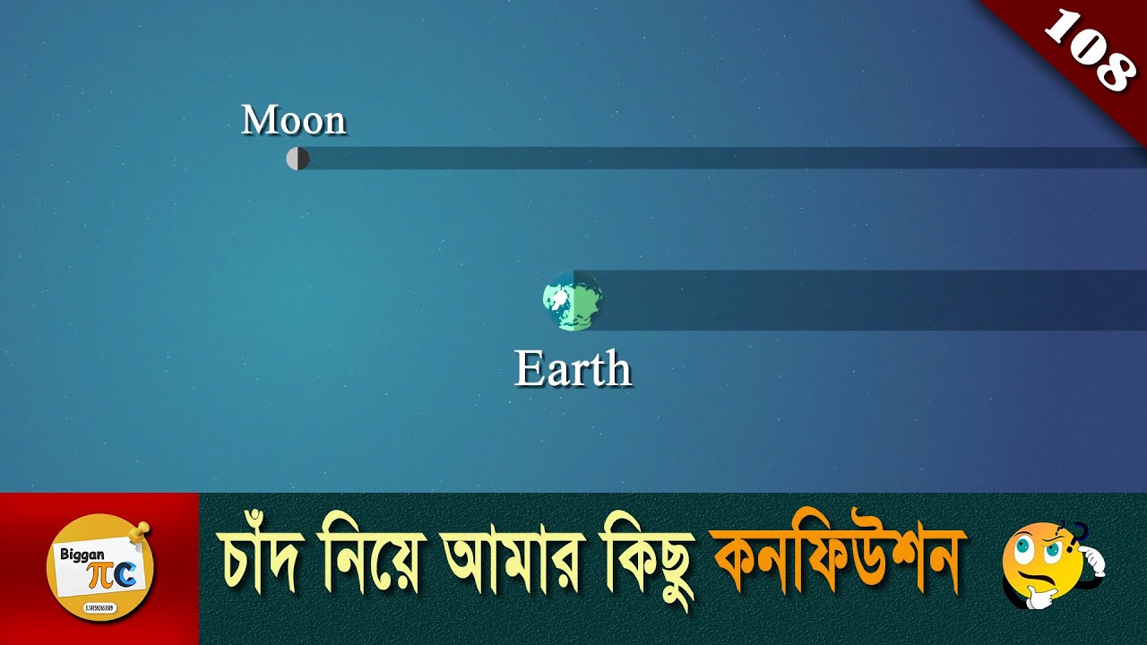 চাঁদ সমাচার Moon orbit,  Moon phases, Solar eclipse and Lunar eclipse explained in Bangla Ep 108