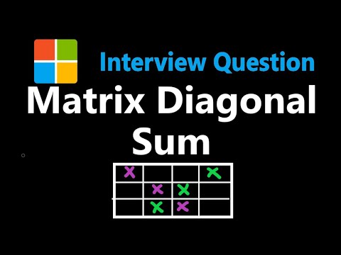 Matrix Diagonal Sum Leetcode 1572 C Java Python