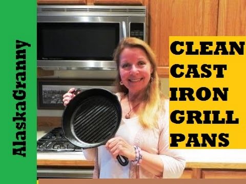How To Clean Cast Iron Grill Pan With Stuck On Food- Cleaning Tips Tricks Hacks