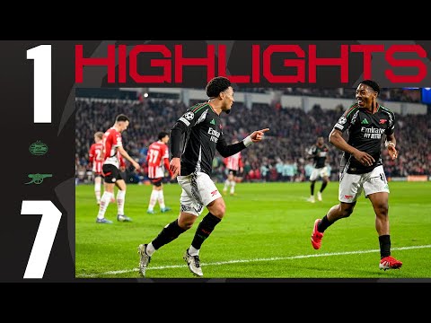 UCL HIGHLIGHTS | PSV vs Arsenal (1-7) | Timber, Nwaneri, Merino, Odegaard, Trossard, Calafiori 🙌