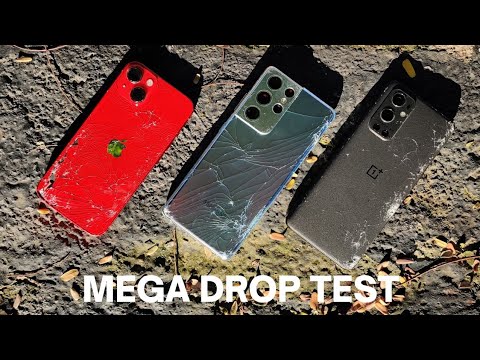 iPhone 13 vs Galaxy S21 Ultra vs OnePlus 9 Pro - Mega Drop Test