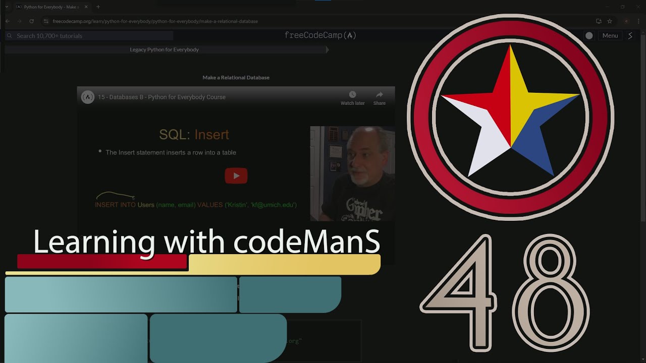 Make a Relational Database | freeCodeCamp | Legacy Python for Everybody 48