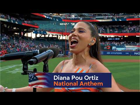 Diana Pou lleva su voz dominicana al himno de Estados Unidos en el triunfo de los Mets