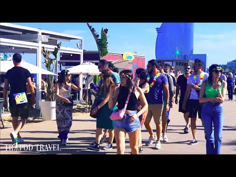 4K Barcelona Spain Beach Walking Tour | Barceloneta Beach Tour | Spain Beach | Beach Walk #4ktour