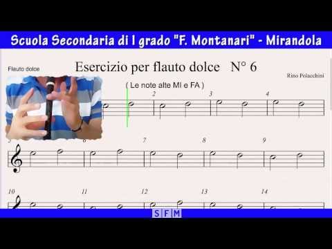 Flauto dolce: Esercizio n°6 - Video Spartito (by AM&RP)