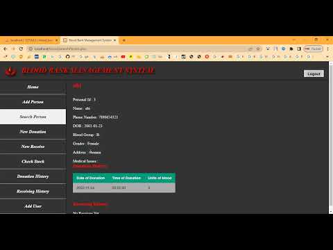 Blood Bank Management System in PHP Application Projects