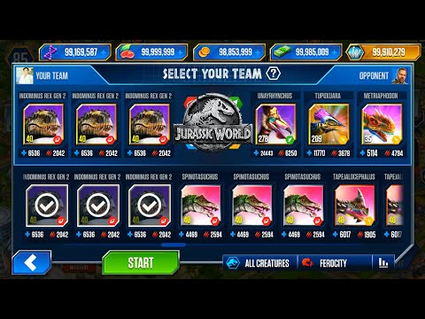 INDOMINUS REX GEN 2 vs UNAYRHYNCHUS - JURASSIC WORLD THE GAME