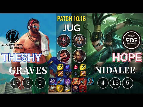 IG TheShy Graves vs EDG Hope Nidalee Jungle - KR Patch 10.16