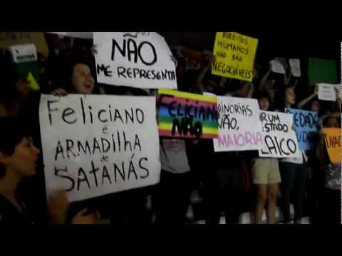 Protesto conta Marco Feliciano na Câmara dos Deputados.