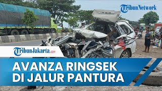 Penampakan Mobil Avanza yang Ringsek Parah yang Tewaskan 6 Korban Kecelakaan Maut di Jalur Pantura