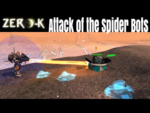 Zero-K Attack of the Spider Bots - 4v4 Gameplay