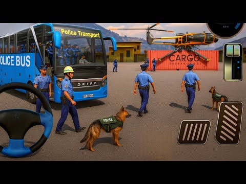 US POLICE BUS Driving: EXTREME OFF ROAD Transport Duty 🚌 Mountain Climb 3D Game