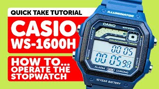 CASIO WS-1600H (3556) - How to Operate the STOPWATCH & EVENT TIMER